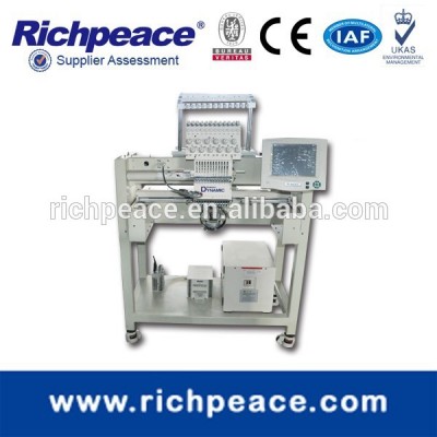 RPED-TC-1201/Richpeace cap/tubular embroidery machine with 1 head and 12 needles,